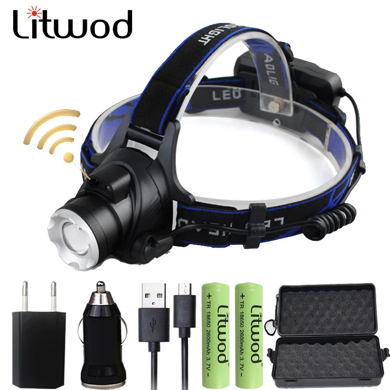 

Litwod Z20 Induction LED Headlight Aluminum XM-L T6 / L2 led headlamp zoom head flashlight head lamp For Camping Exploration