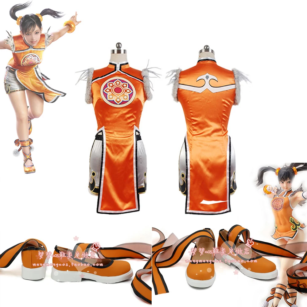 

Tekken 6 Cosplay Ling Xiaoyu Costume Dress Shorts Legging Shoes For Adult Women Girls Halloween Carnival Cosplay