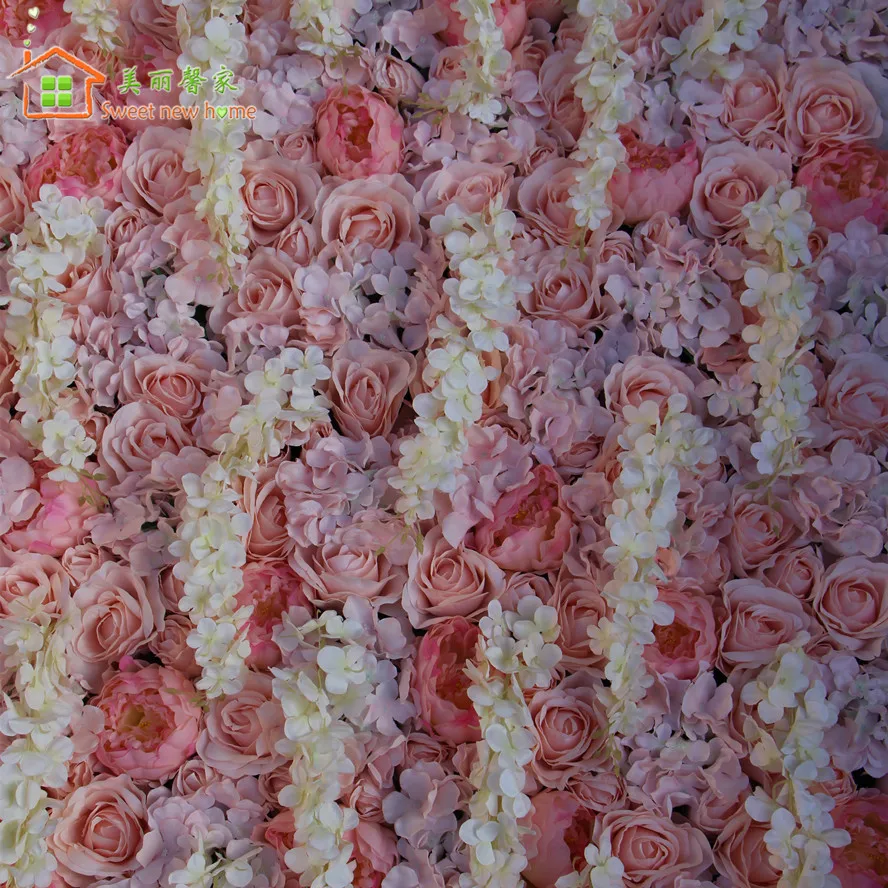 

sweet new home Artificial flower wall Wisteria rose and hydrangea wedding decorations Wedding background 10pcs/lot