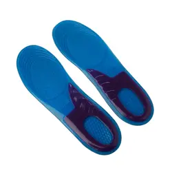 1 пара новых Для мужчин силиконовые гелевые ортопедические Арка массажные стельки для кроссовок Run Pad аксессуары для обуви голубой цвет