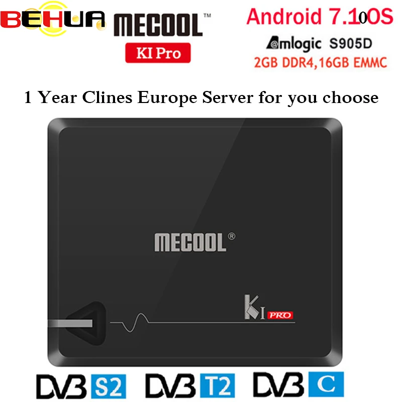 

MECOOL KI Pro KIPRO DVB T T2 S S2 C Combo Smart TV Box DDR4 2G 16G Android 7.1 OS Wifi Set Top Boxes 4K Ultra HD Media Player