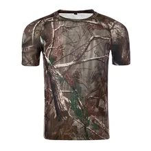 Мужская камуфляжная футболка для походов на открытом воздухе и охоты, дышащая армейская тактическая Сетчатая футболка, военная быстросохнущая Спортивная камуфляжная уличная футболка
