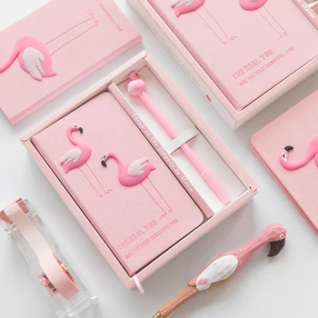

"Flamingo" Stationery Gift Pack Notebook Pen Diary Box Girlfriend Gift Cute Pink Study Memo Stationery Gift