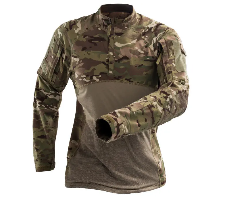 Армейская Военная тактическая рубашка с длинным рукавом, военные рубашки, быстросохнущая Мужская камуфляжная одежда, уличная походная охотничья футболка
