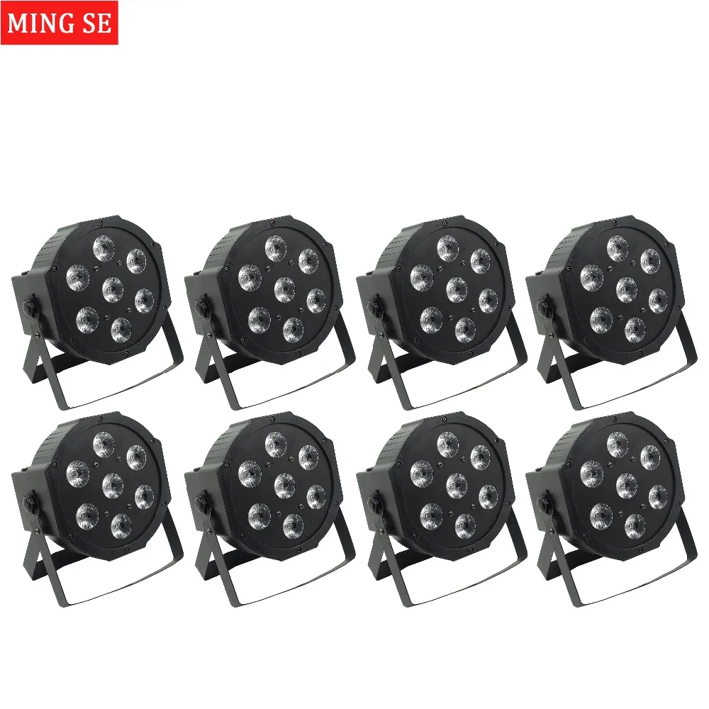 8 шт./лот 25 Угловые большие линзы 7x18 Вт led Par огни RGBWA UV 6in1 плоские par dmx512 дискотечные