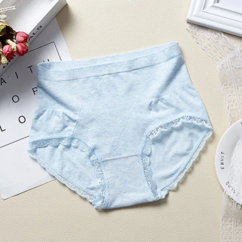 Cotton Panties High Waist Women Underwear Sexy Lace Comfort Women Briefs Soft Seamless Slimming Lady Lingerie HA0354