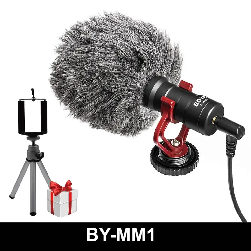 Boya BY-MM1 дробовик видео микрофон Youtube Vlogging Запись микрофон для iPhone HuaWei DJI Osmo ZHIYUN Smooth Q Canon sony DSLR - Цвет: Bundle A
