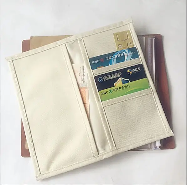 White Canvas pocket For Traveler's Notebook Accessory Standard Regular