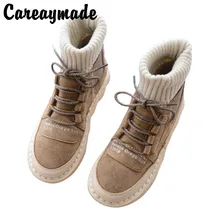 Careaymade-Korean version of women's boots, sewing soft soles, comfortable casual boots,the retro art mori girl Flats boots Careaymade-Korean version of women's boots, sewing soft soles, comfortable casual boots,the retro art mori girl Flats boots