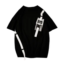 Летняя уличная футболка мужская с коротким рукавом хлопковая Футболка Homme Повседневная тонкая мужская забавная футболка