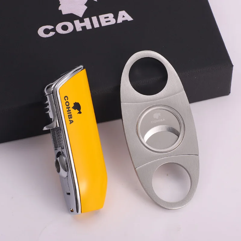 COHIBA острый сигарный Нож металлический ветрозащитный 3 струйный газовый факел