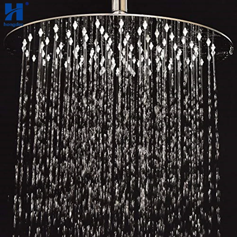 Hongdec Fixed Mount Stainless Steel round 12 inch Ultra Thin Rainfall Shower Head Chrome | Обустройство дома