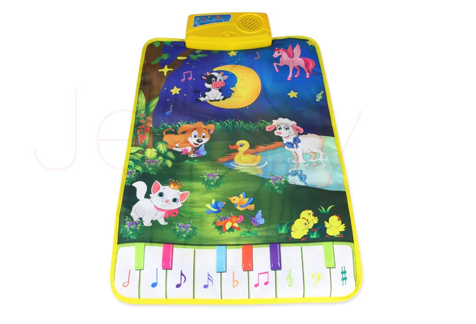 Tapete do Bebê Lua e Animais Crianças Toque Jogo Tapete Desenvolvimento Musical Brinquedo Cantando Música Quebra-cabeças Brinquedos 37.5x62cm 5 Tapetes de jogo