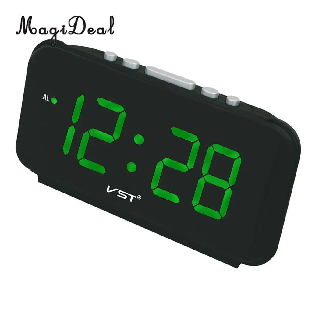 MagiDeal LED Digital Alarm Clock Awake Up Alarm Clock Snooze Alarm Clock for Home Bedroom + 1.8'' Big Display