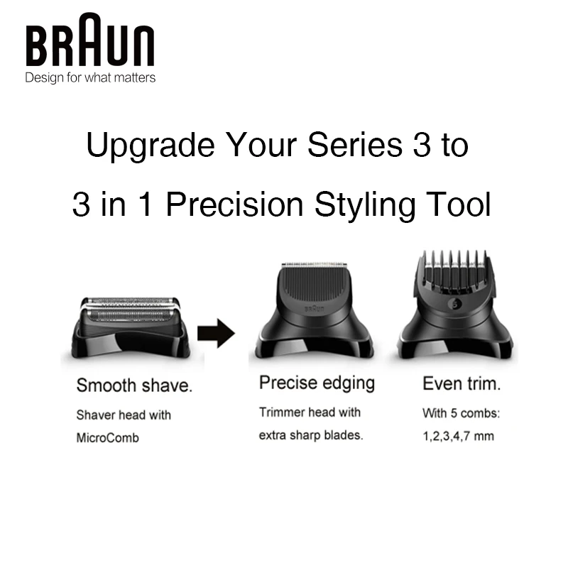 Бритвенная головка Braun Series 3 для бороды 1 шт. + 5 гребней BT32 лезвие
