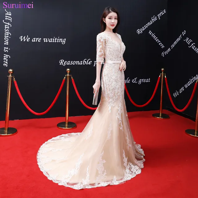 Backless Long Sleeve Bridesmaids Dresses