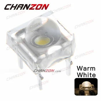 100pcs 5mm LED Piranha Warm White 20mA DC 3V Water Clear 5 mm Super Flux LED Diode Bulb Round Light Emitting Diode LED Lamp