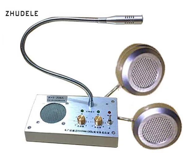 

ZHUDELE Window interphone Audio Record Intercom Interphone Speaker,Dual-Way Bank Office Store Station 2 X Window Microphones