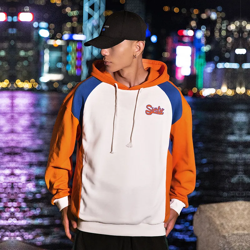 orange white hoodie