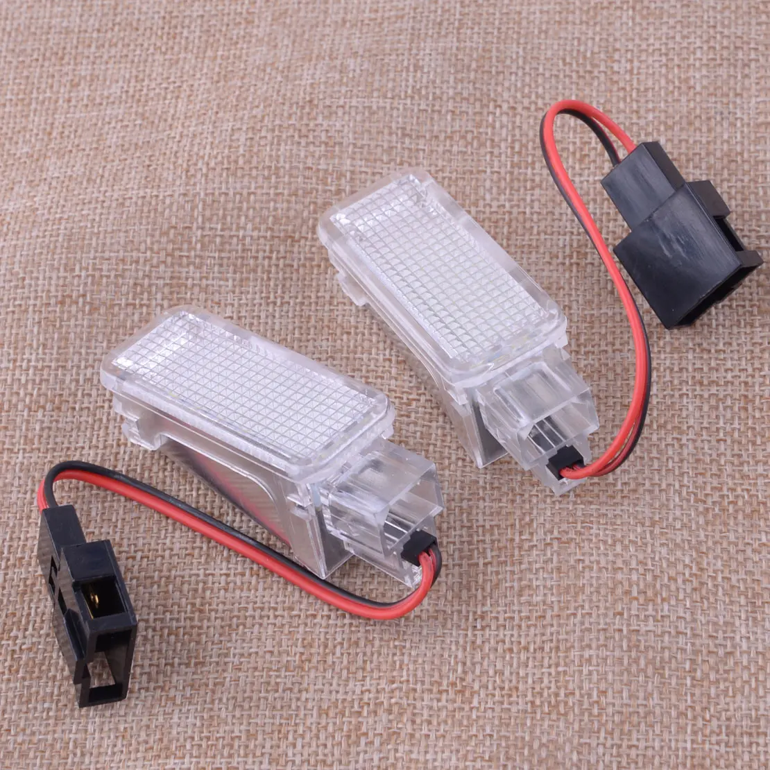 2pcs Fit For Skoda Octavia MK3 5E 2012- White 2 Pin LED Footwell Luggage Glove Box Door Courtesy Boot Light Lamp