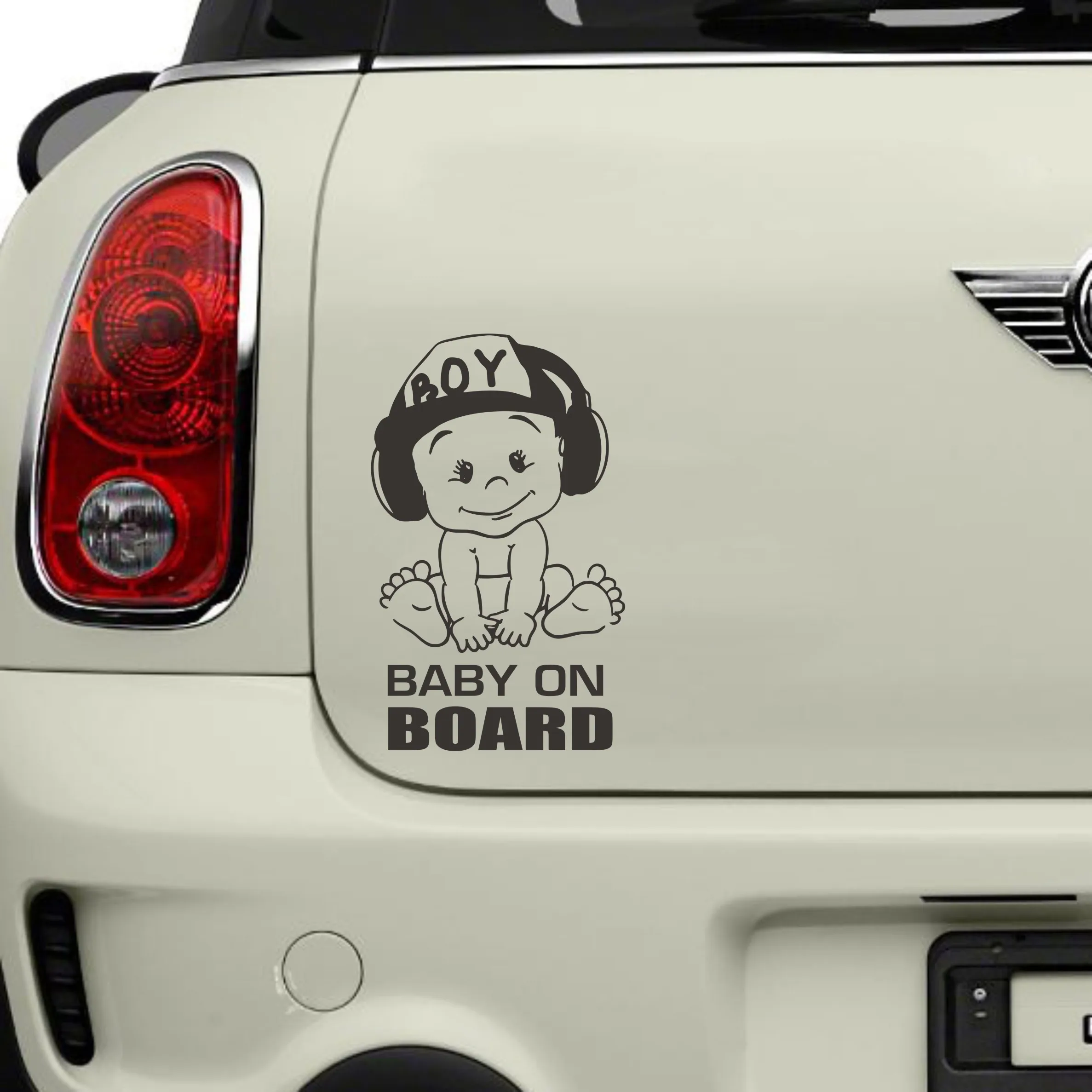 12x18cm Baby on board vinyl sticker Car Decal sticker for car window funny cute cool boy design Waterproof New TA126