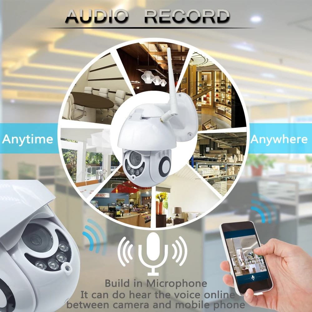 OUERTECH 4X Zoom PTZ Outdoor IP security Camera WiFi 1080P Motion Detect Night vision Security Came - 33002882799