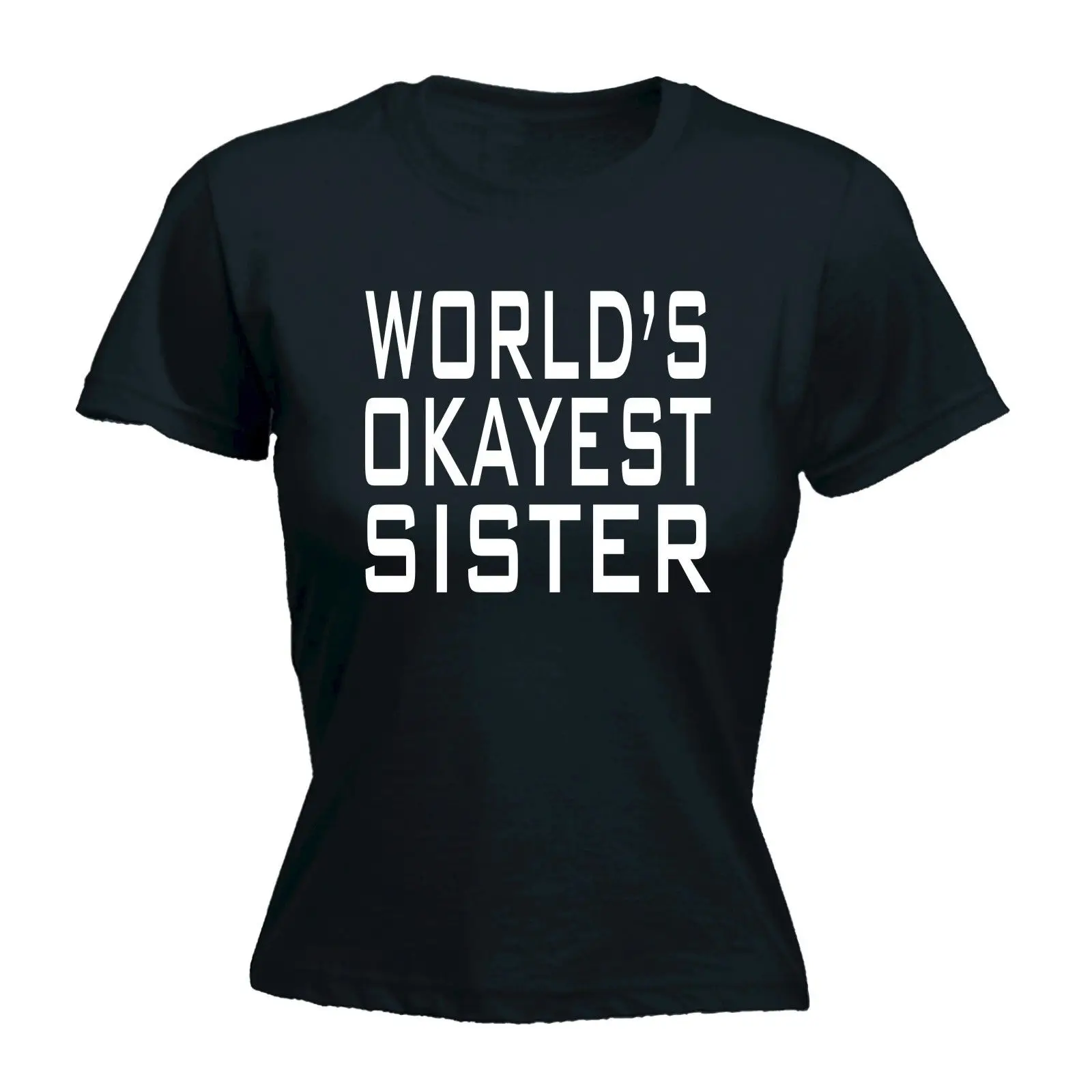 Женская футболка с рисунком миры Okayest Sister хлопковая Футболка серого цвета
