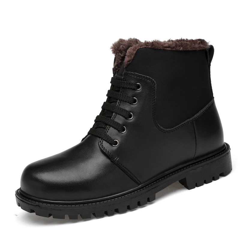 Botas Pelúcia Casuais Homens Tornozelo Sapatos Dividir Couro Inverno Neve Manter De Preto Qualidade azul Alta Com Quentes Fahsion SIwcqwR7H