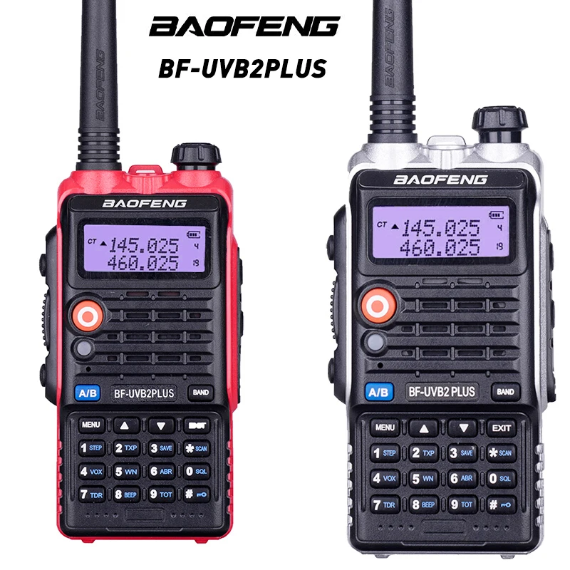 Baofeng UVB2plus walkie talkie communication equipment Portable radio for hunting High Power 5w LCD Display/LED Light 400-520MHZ baofeng high power walkie talkie baofeng h7 walkie talkie civil radio handset communication equipment