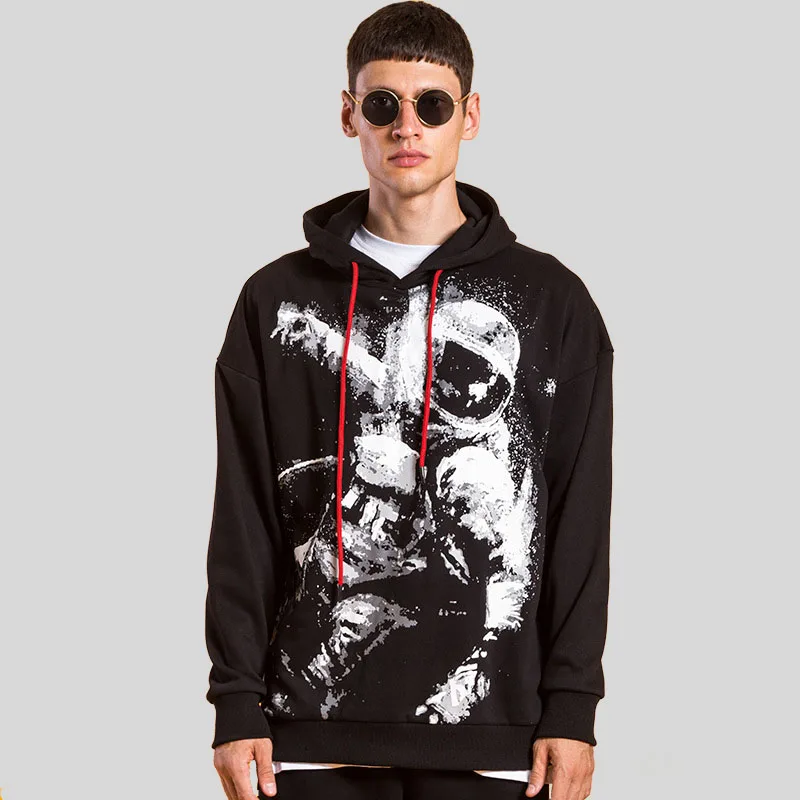 

Plus Size Men 5xl 6XL 7XL 8XL hooded sweatshirt Big size Men Loose Zipper Hoodie astronaut print Hiphop pullovers Punk