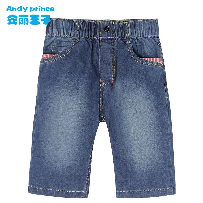 Лидер продаж, летние дизайнерские детские штаны синего цвета, светильник элегантные джинсы для мальчиков капри из хлопка тонкие детские укороченные брюки для детей