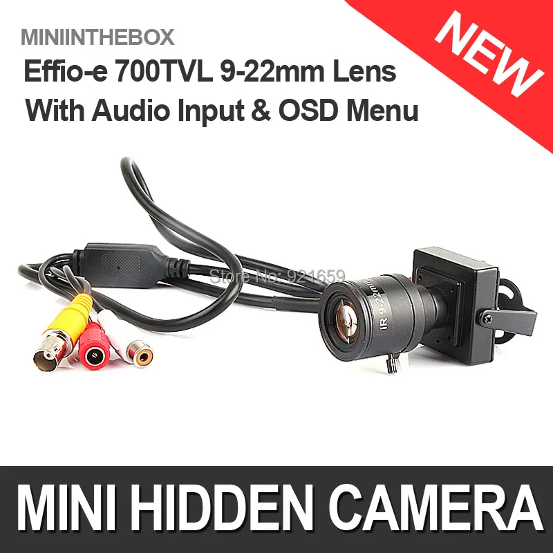 HD 700TVL Effio-e 960H Sony CCD Mini CCTV Home Security Tiny FPV Audio Mic Camera OSD D-WDR 9-22mm Manual Focus Zoom Lens