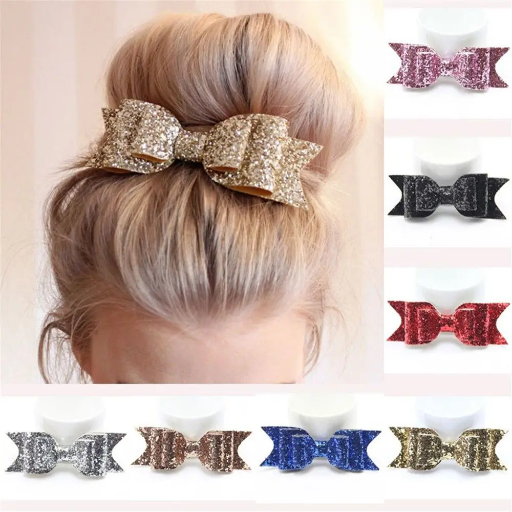 

1PC Retail Hair Clip Women Baby Girl Big Glitter Hair Bow Kids Hairpins Hair Clip For Children Hair Accessories Toddler Headwear
