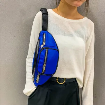 

Chest bag for women Large capacity fashion waist packs Adjustable Belt bag Zipper Leather Waist Bag women shoulder bag dropship