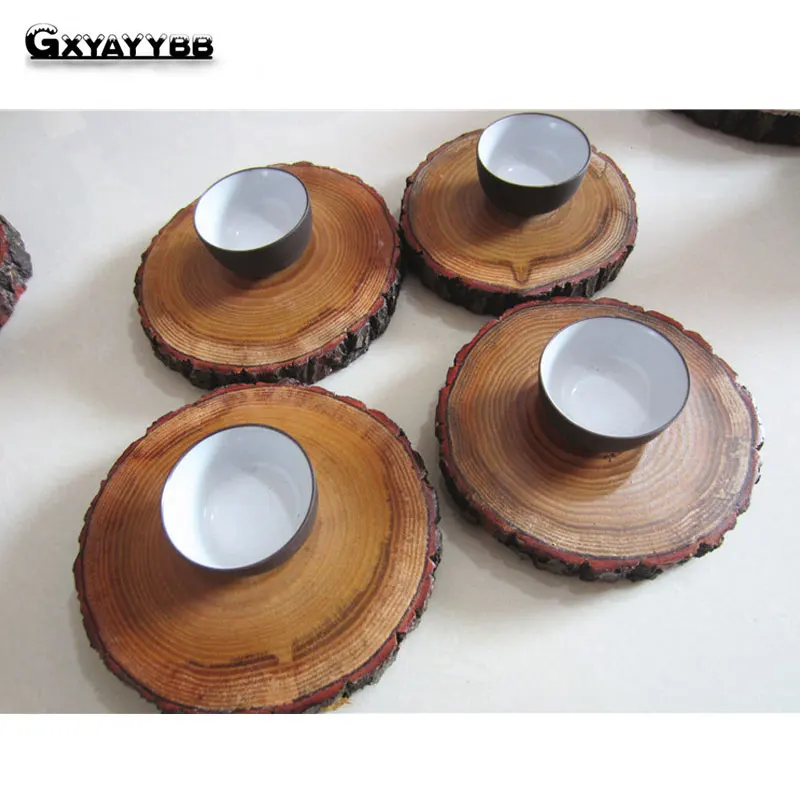 Gxyayybb 3 шт./компл. DIY круглой деревянной часть чашки Коврики coaster Чай Кофе подстаканник Нескользящие Коврики поставка в произвольной последовательности Размеры