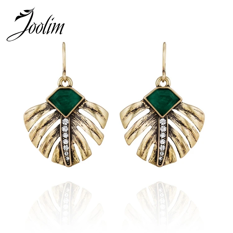 

JOOLIM Jewelry Wholesale/Antique Leaf Drop Earring Trendy Jewelry Factory Supply Free Shipping