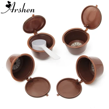 

Arshen 4 Pcs/Set Dolce Gusto Coffee Capsule With Scoop Plsatic Refillable Coffee Capsule Reusable Compatible Nescafe Dolce Gusto
