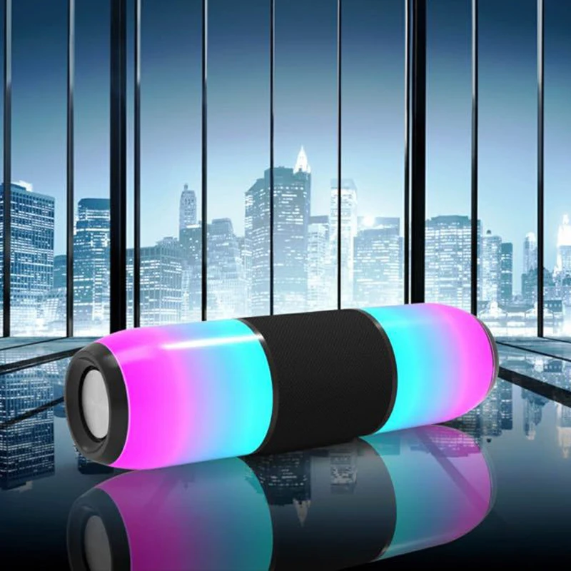 Portable Column colorful Waterproof LED Bluetooth Speaker Wireless Super Bass Mini Speaker with Flashing Lights FM Radio Music Portable Column colorful Waterproof LED Bluetooth Speaker Wireless Super Bass Mini Speaker with Flashing Lights FM Radio Music