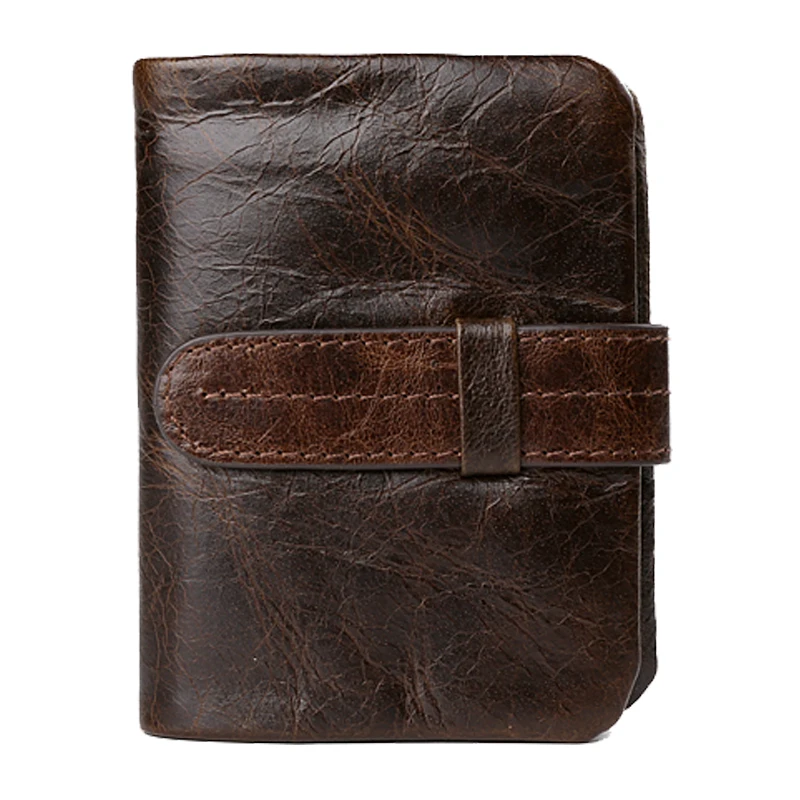 

Wallets Men Vintage Genuine Leather Men Short Zipper Hasp wallet Card Holder Purse Clutch Male with Money Bag Wallet New Design