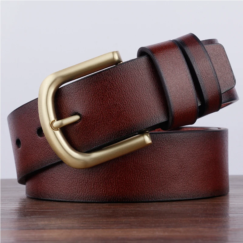 

Pin Buckle Belt For Trousers Man Waist Belt Leather Brown Black Casual Genuine PU Leather Jeans Belts For Men