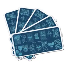 BEAUTYBIGBANG Prego Stamping Template Geometria Clássica Linha Tiras de Zebra Padrões Selo Unha Polonês Prego Carimbar A Placa De Imagem(China)