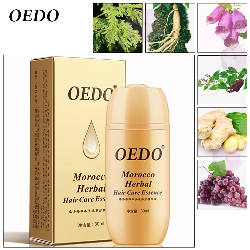 30ML Moroccan Hair Loss Treatment Ginseng Ginger Hair Growth Oil Herbal For Dry Hair Care Types Scalp Herbal Treatment Essence