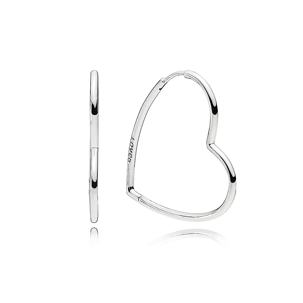 Ajax 925 Sterling Silver Asymmetric Hearts of Love Earrings For Women Valentine's Day Jewelry Gift