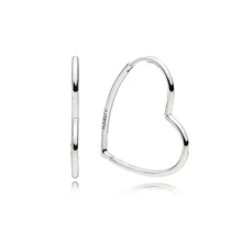 Ajax 925 Sterling Silver Asymmetric Hearts of Love Earrings For Women Valentine's Day Jewelry Gift