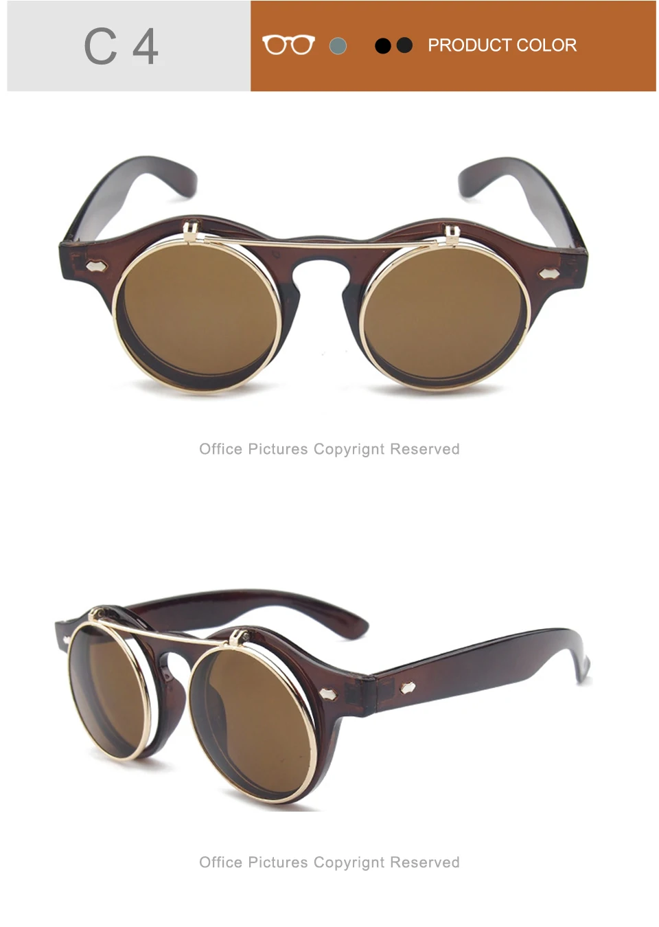 jumlai new fashion design sunglasses color frame Metal ring round high quality sunglasses for women lot (7)