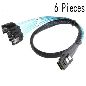 

6 pcs high quality Double Yi Mini SAS 4i SFF-8087 36P 36-Pin Male to 4 SATA 7-Pin Splitter Adapter Cable 1 M Connecter Support