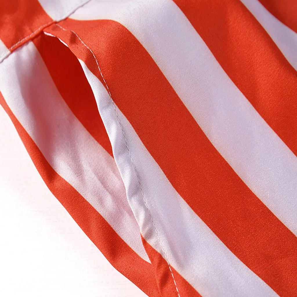 2019 Летняя мода для мужчин хлопок и лен 2 шт. Мужчин's американский флаг в полоску Кнопка короткий рукав Футболка сиамские брюки для девочек