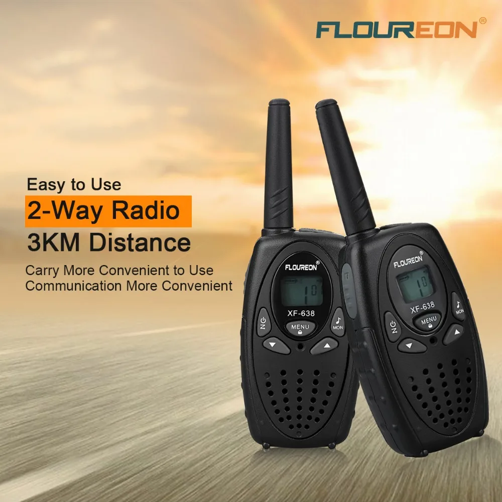 FLOUREON XF-638 8-канальный сетевой видеорегистратор иди и болтай Walkie talkie S UHF400-470MHz двусторонней радиосвязи 3 км переговорные рации-иди и болтай walkie Беспроводной Интерком черный ЕС