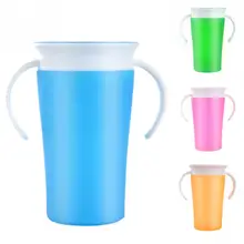 Твердый силикон анти-разлива для чашка для питьевой воды мягкий 60 градусов Детские чудо учебный Поильник 260 мл чудо 360 кружка-непроливайка