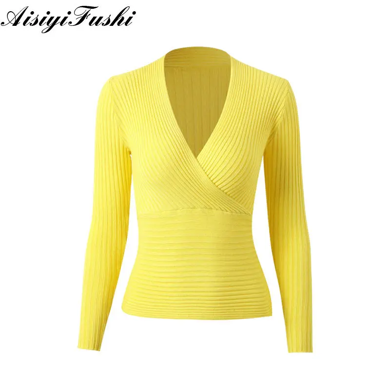 

Womens Ribbed Sweater Knitted Female Winter Jumper Ladies Knitted Sweater Long Sleeve V Neck Top Sweaters Women Winter 2018